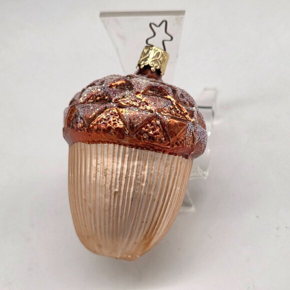 Inge Glas Acorn German Glass Christmas Ornament 3" - Picture 1 of 5